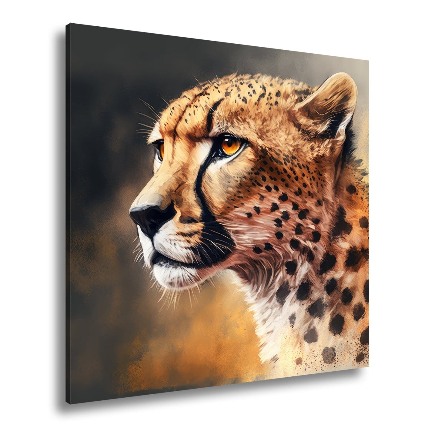 Leinwandbild Cheetahblick – wild, fokussiert und majestätisch gemalt. - deyoli