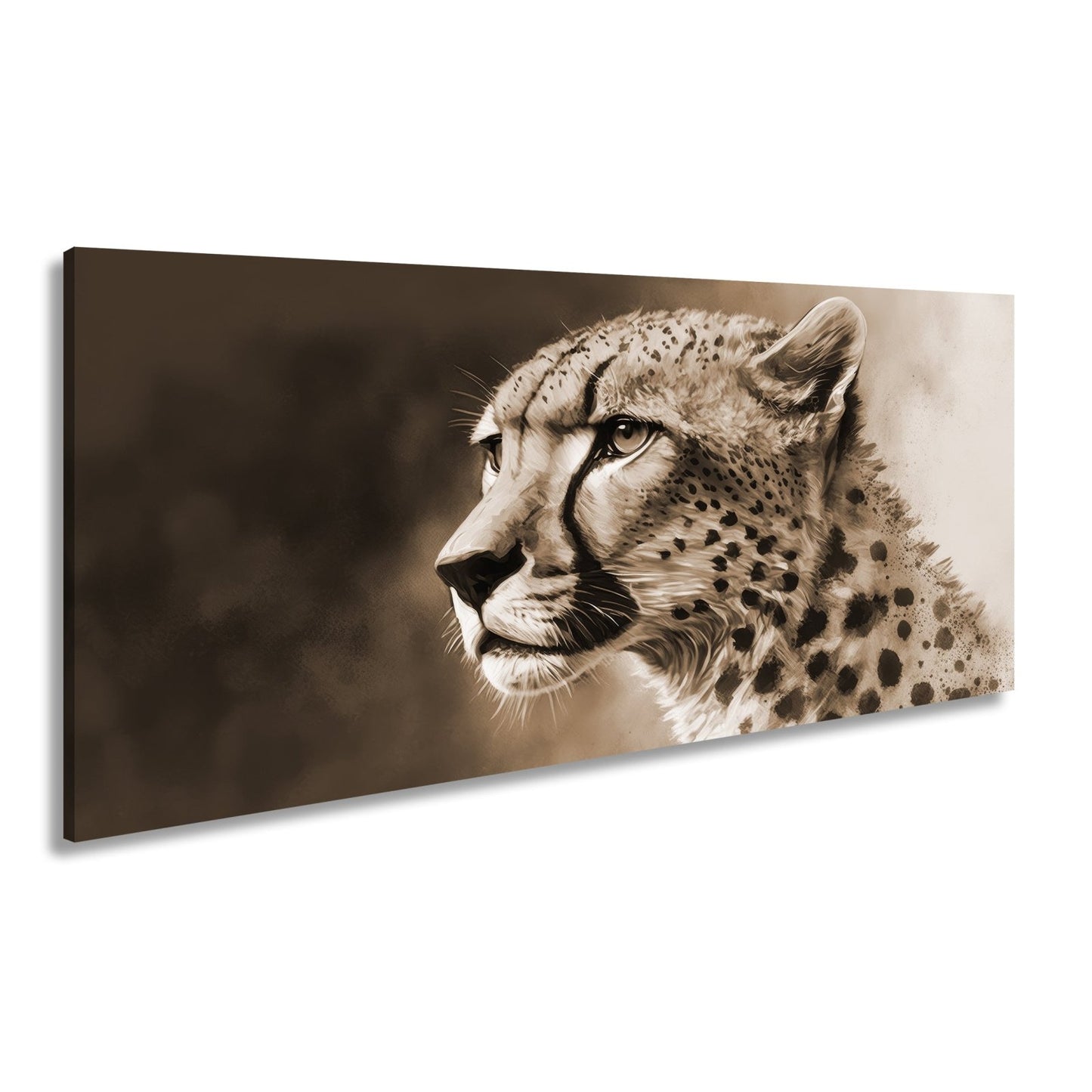 Leinwandbild Cheetahblick – wild, fokussiert und majestätisch gemalt. - deyoli