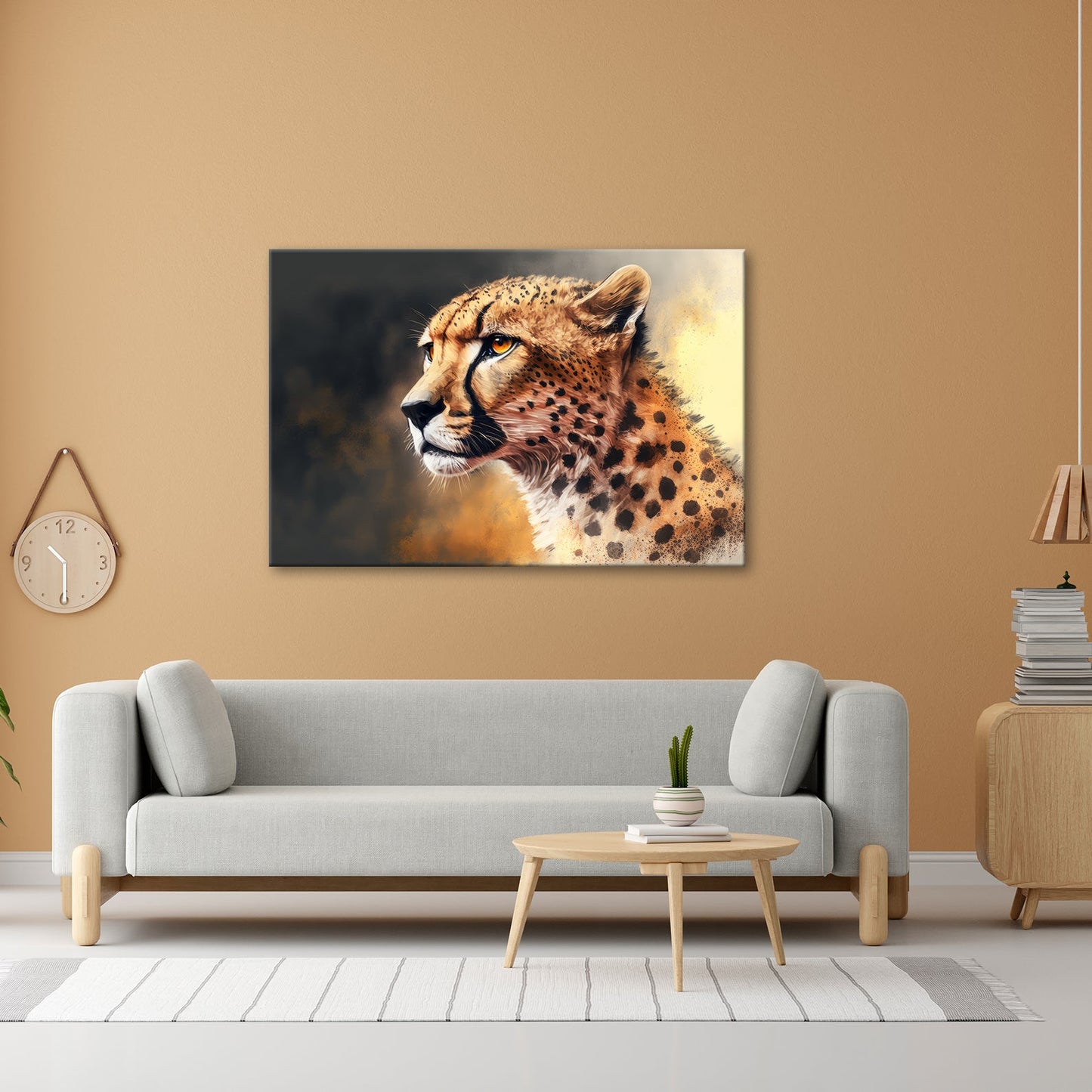Leinwandbild Cheetahblick – wild, fokussiert und majestätisch gemalt. - deyoli