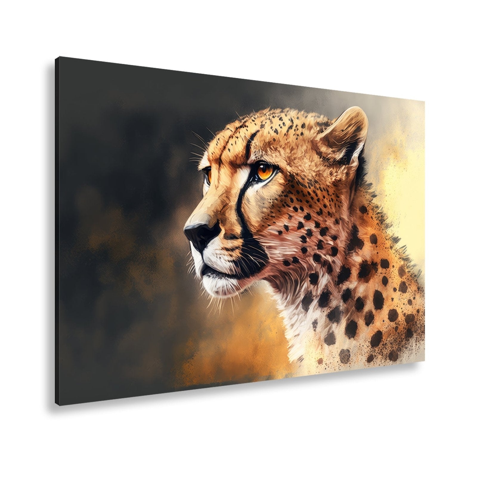 Leinwandbild Cheetahblick – wild, fokussiert und majestätisch gemalt. - deyoli