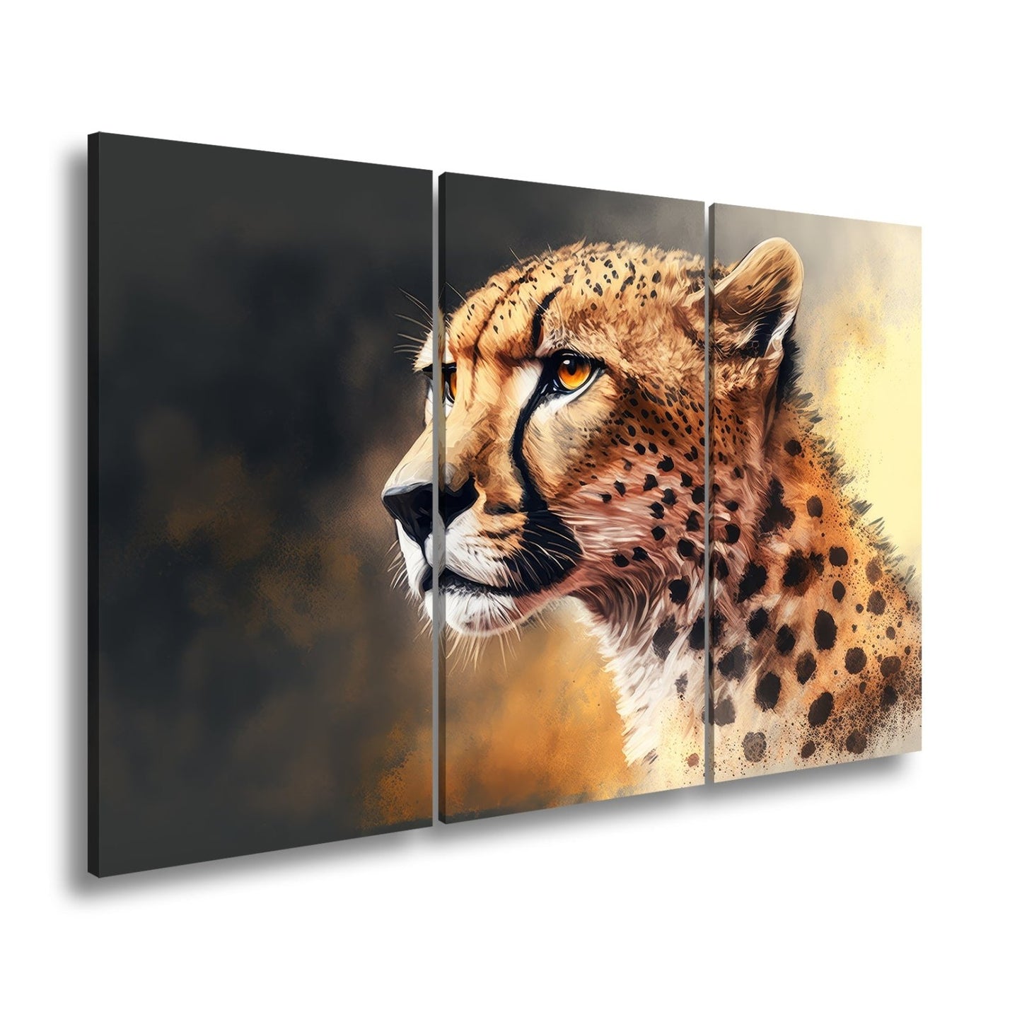 Leinwandbild Cheetahblick – wild, fokussiert und majestätisch gemalt. - deyoli