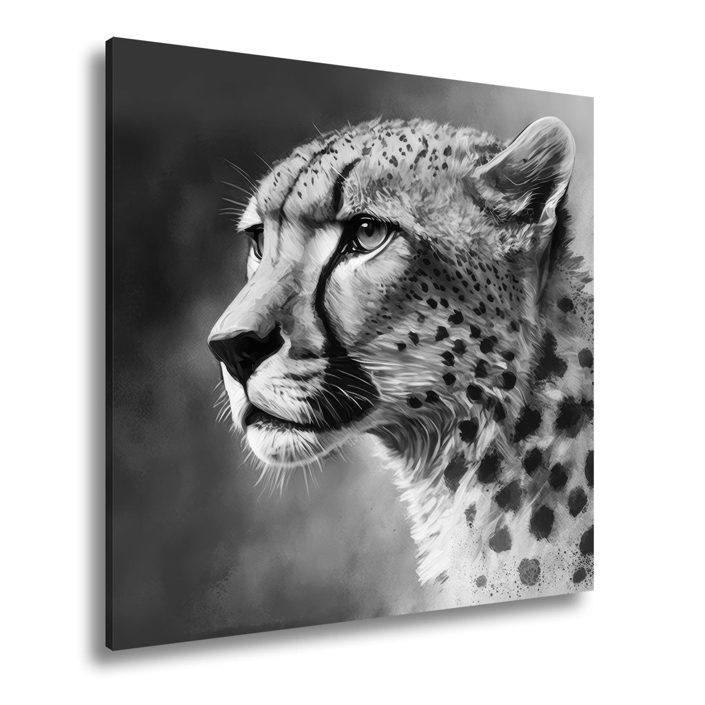 Leinwandbild Cheetahblick – wild, fokussiert und majestätisch gemalt. - deyoli
