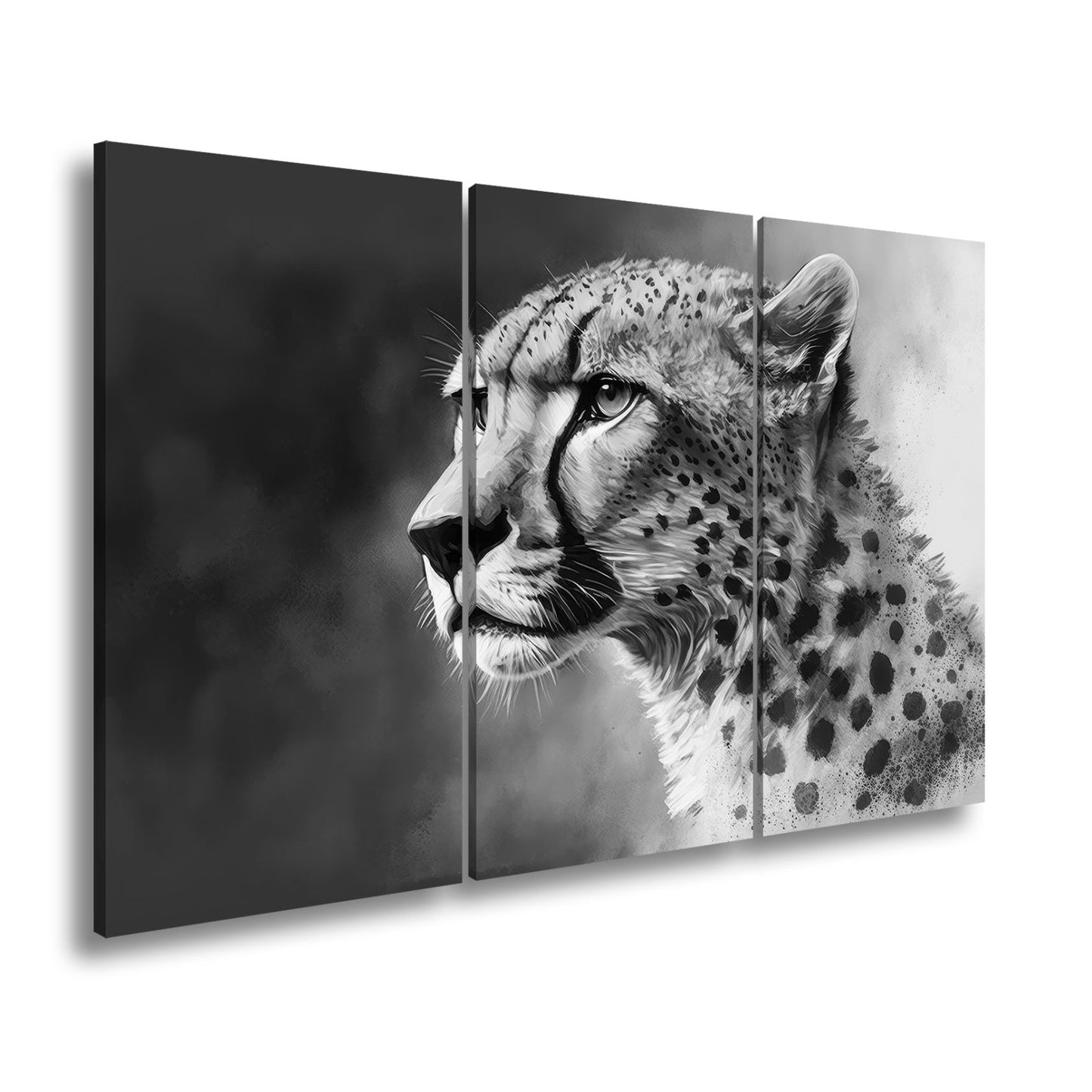 Leinwandbild Cheetahblick – wild, fokussiert und majestätisch gemalt. - deyoli