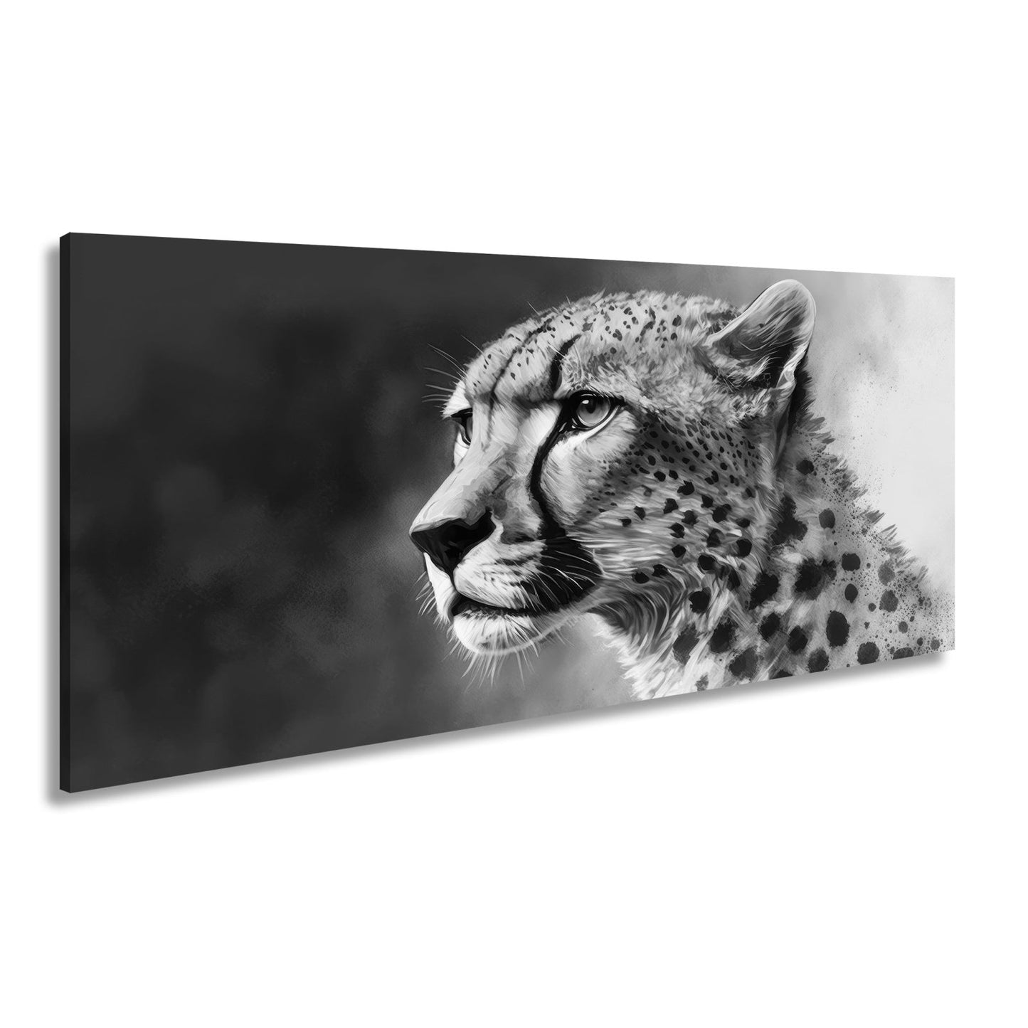 Leinwandbild Cheetahblick – wild, fokussiert und majestätisch gemalt. - deyoli