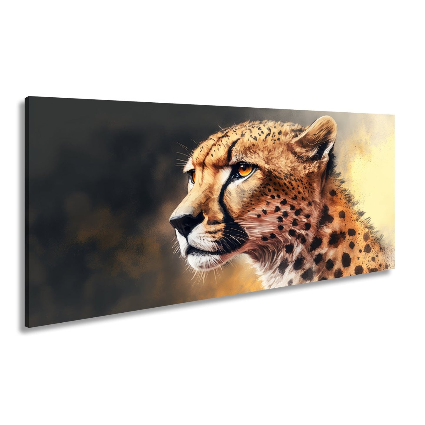 Leinwandbild Cheetahblick – wild, fokussiert und majestätisch gemalt. - deyoli