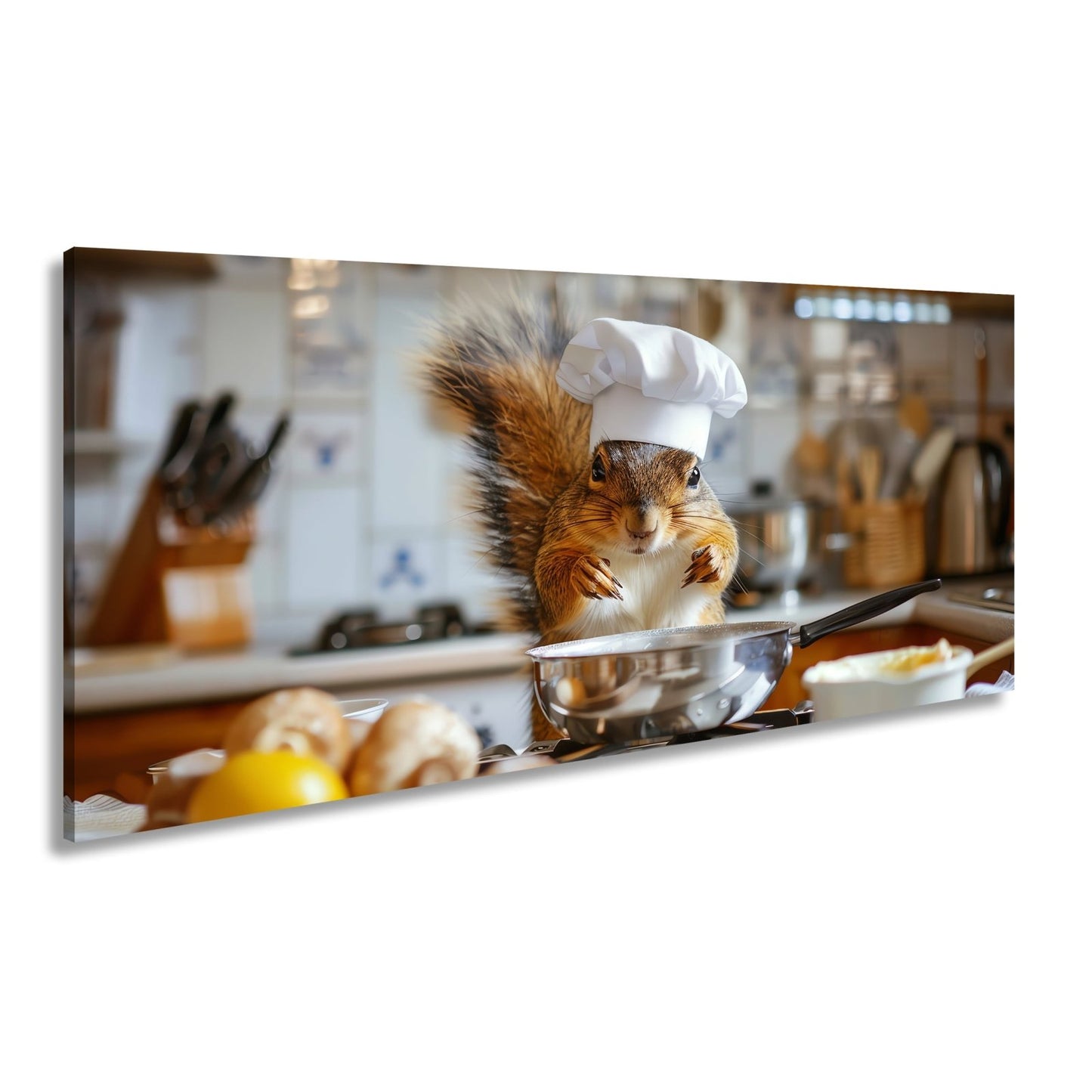 Leinwandbild Chefkoch Eichhörnchen – klein, flink und voller Geschmack. - deyoli