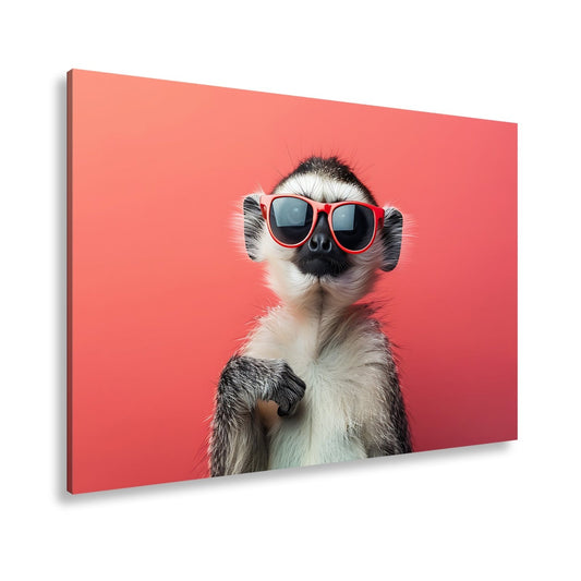 Leinwandbild Cooler Affe mit Sonnenbrille – Stil kennt keine Arten. - deyoli