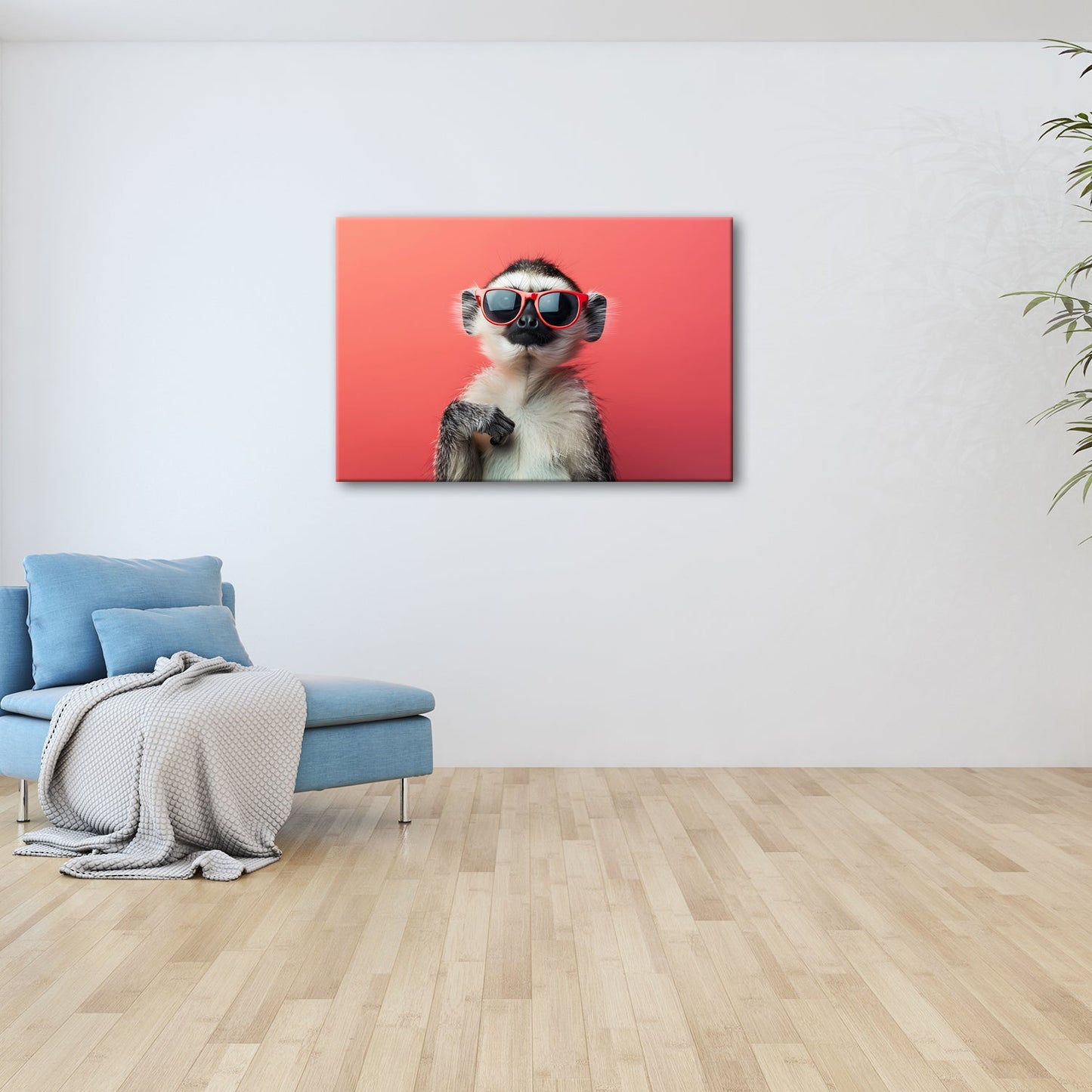 Leinwandbild Cooler Affe mit Sonnenbrille – Stil kennt keine Arten. - deyoli