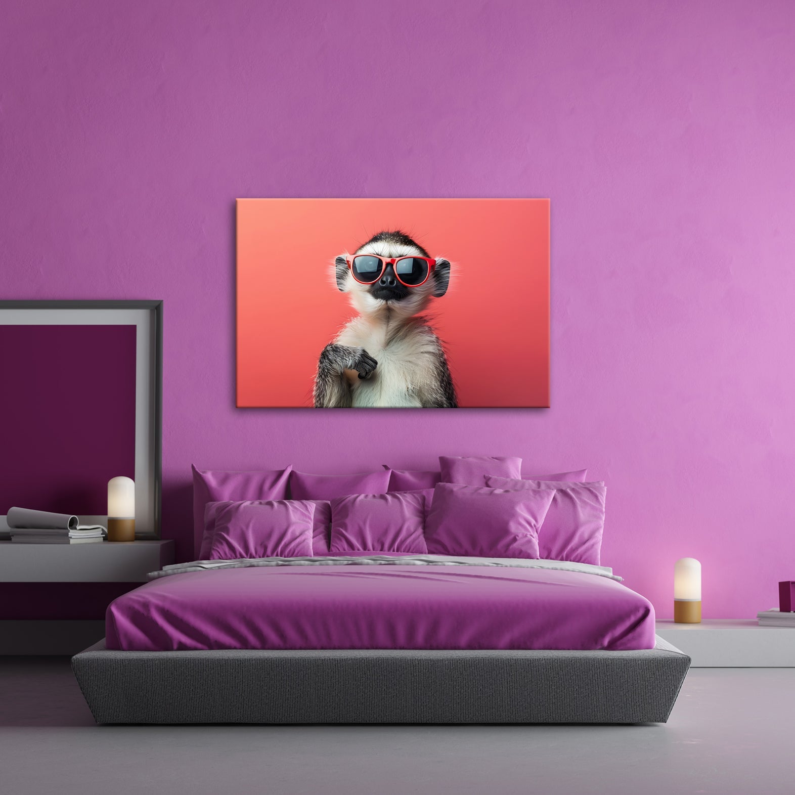 Leinwandbild Cooler Affe mit Sonnenbrille – Stil kennt keine Arten. - deyoli