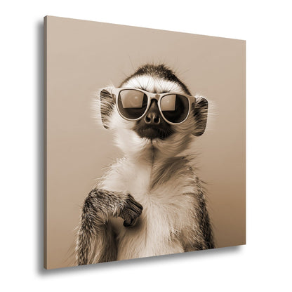 Leinwandbild Cooler Affe mit Sonnenbrille – Stil kennt keine Arten. - deyoli