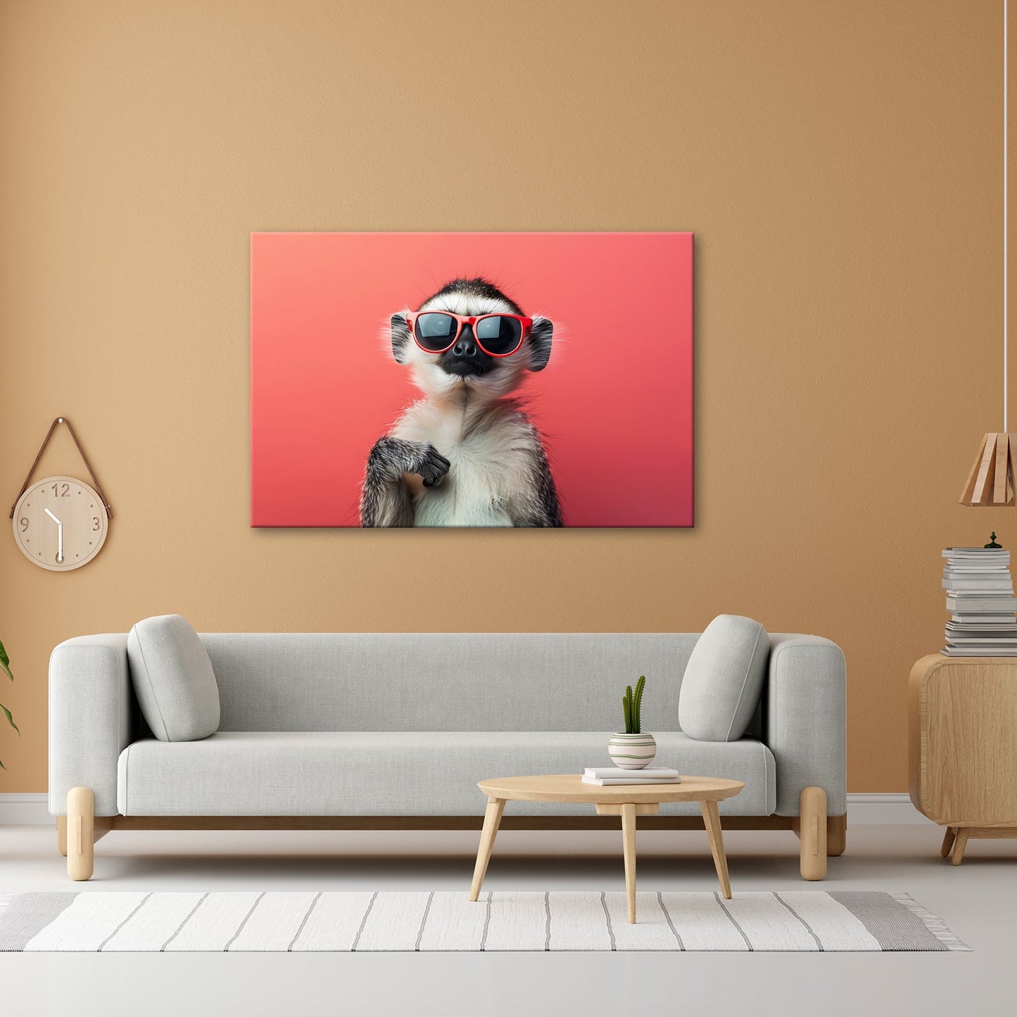 Leinwandbild Cooler Affe mit Sonnenbrille – Stil kennt keine Arten. - deyoli