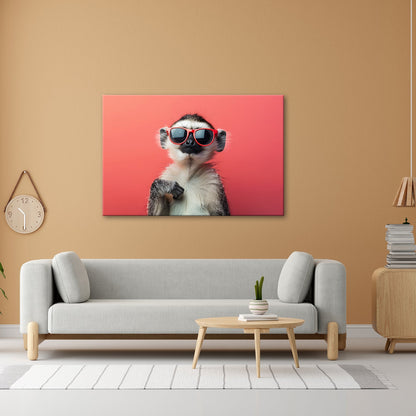 Leinwandbild Cooler Affe mit Sonnenbrille – Stil kennt keine Arten. - deyoli