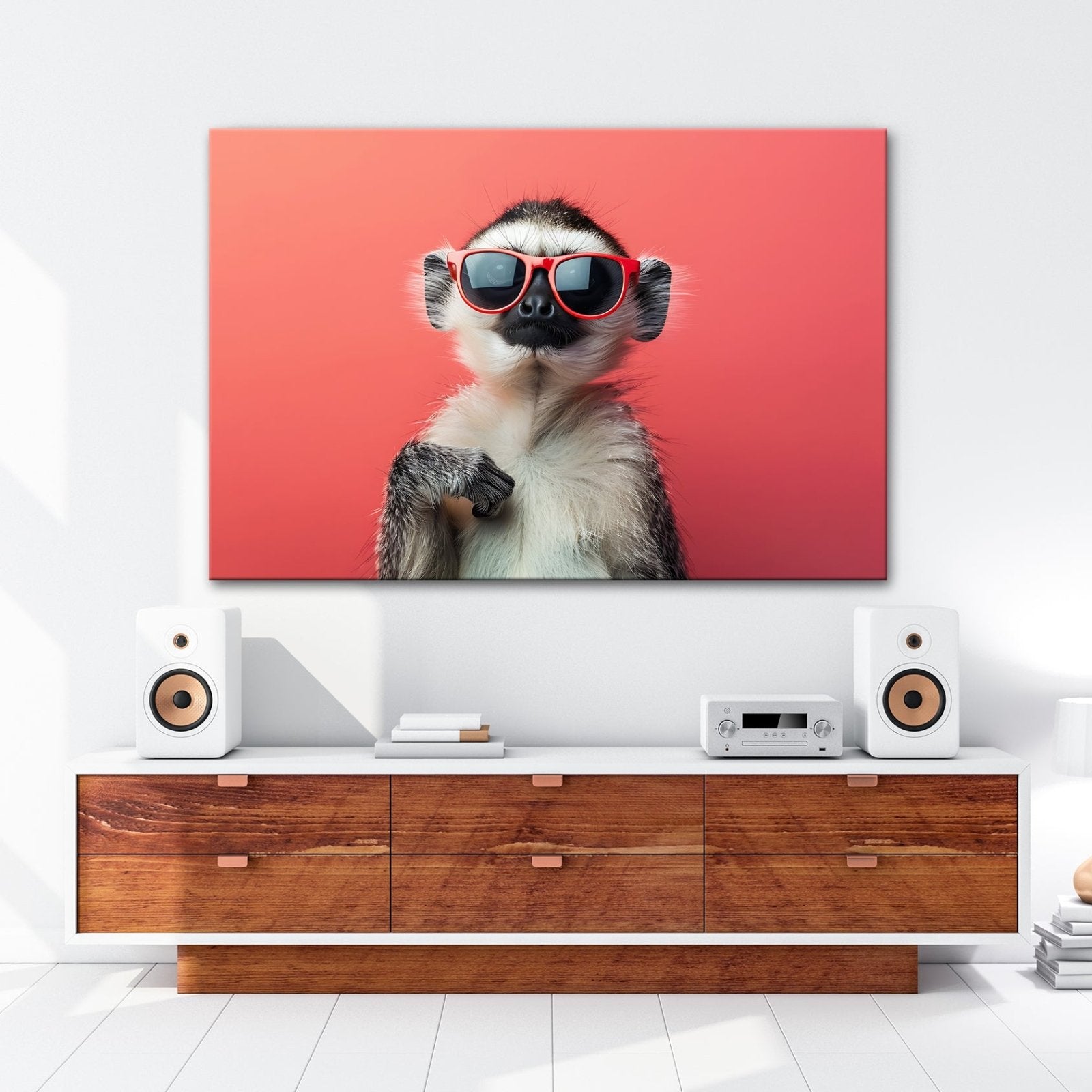 Leinwandbild Cooler Affe mit Sonnenbrille – Stil kennt keine Arten. - deyoli