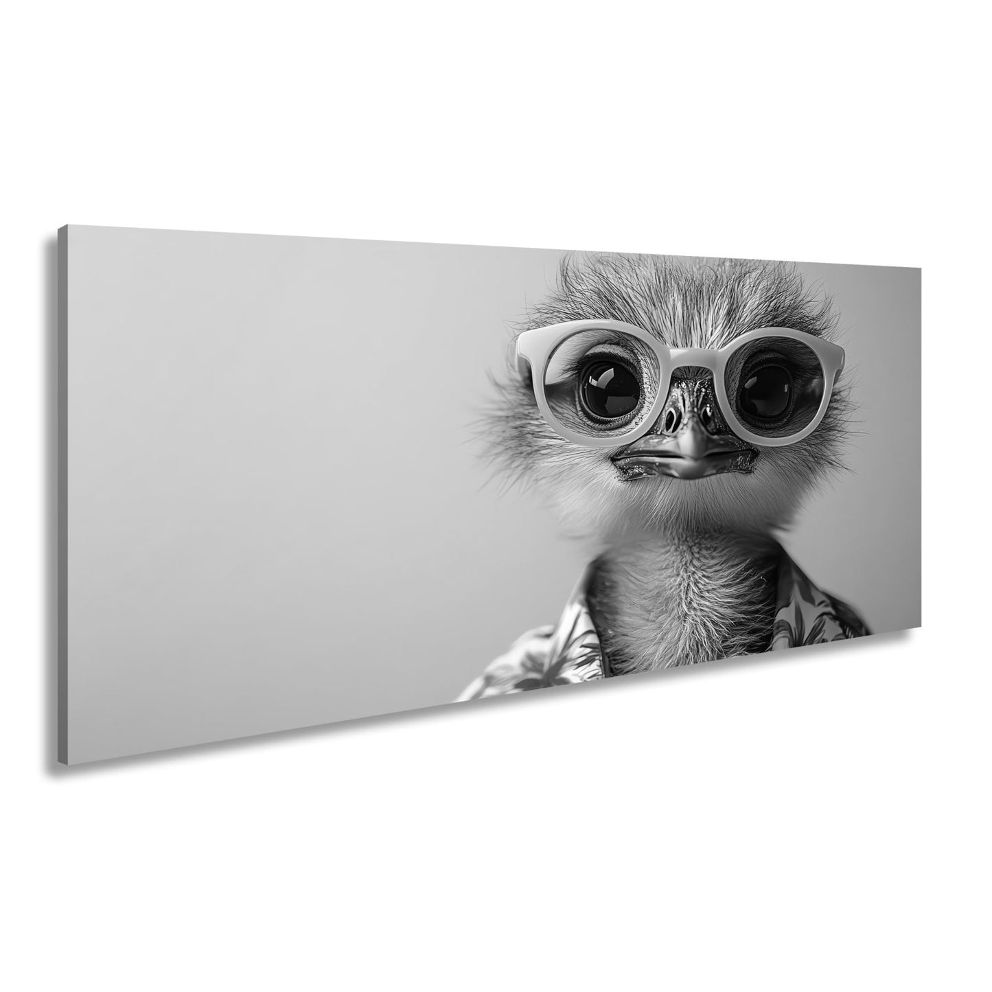 Leinwandbild Cooler Blick – Strauß in Sonnenbrille mit Urlaubsflair. - deyoli