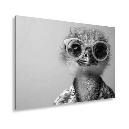 Leinwandbild Cooler Blick – Strauß in Sonnenbrille mit Urlaubsflair. - deyoli