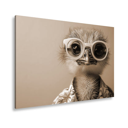 Leinwandbild Cooler Blick – Strauß in Sonnenbrille mit Urlaubsflair. - deyoli