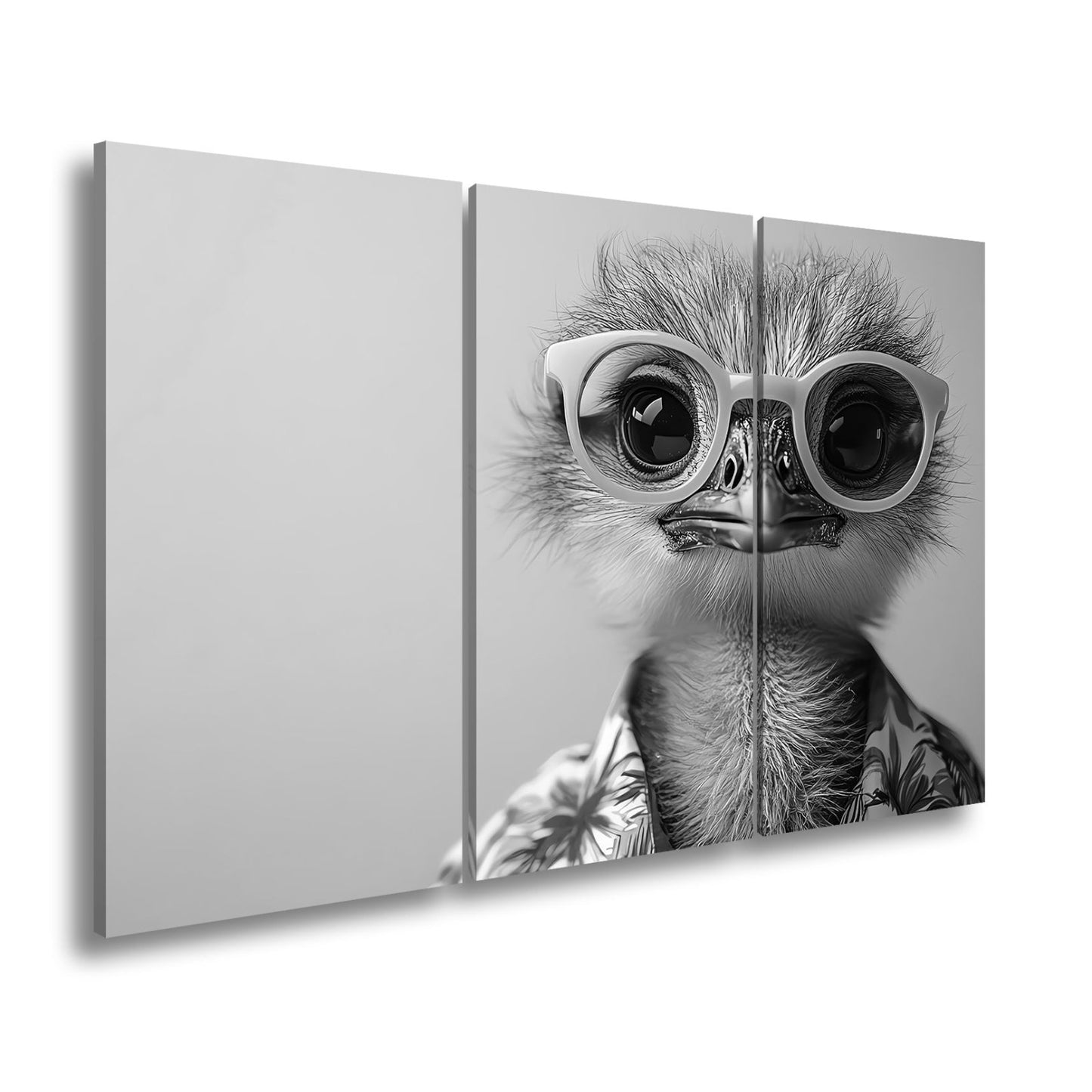 Leinwandbild Cooler Blick – Strauß in Sonnenbrille mit Urlaubsflair. - deyoli