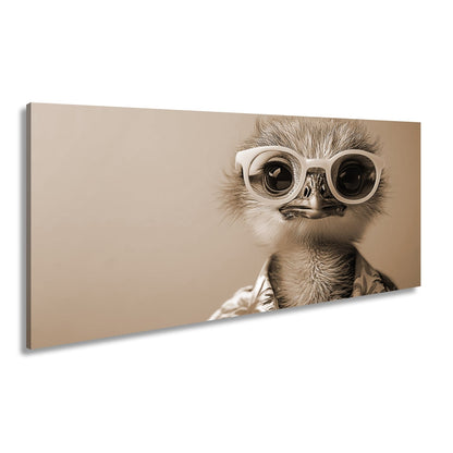 Leinwandbild Cooler Blick – Strauß in Sonnenbrille mit Urlaubsflair. - deyoli