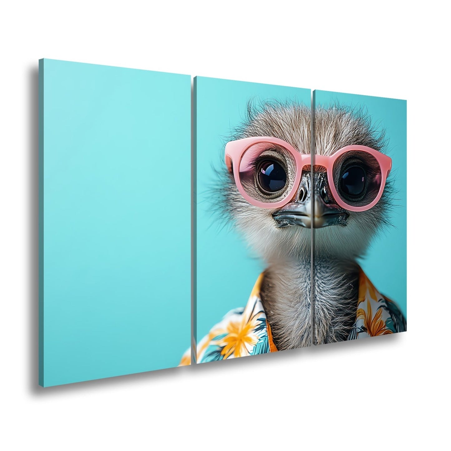 Leinwandbild Cooler Blick – Strauß in Sonnenbrille mit Urlaubsflair. - deyoli