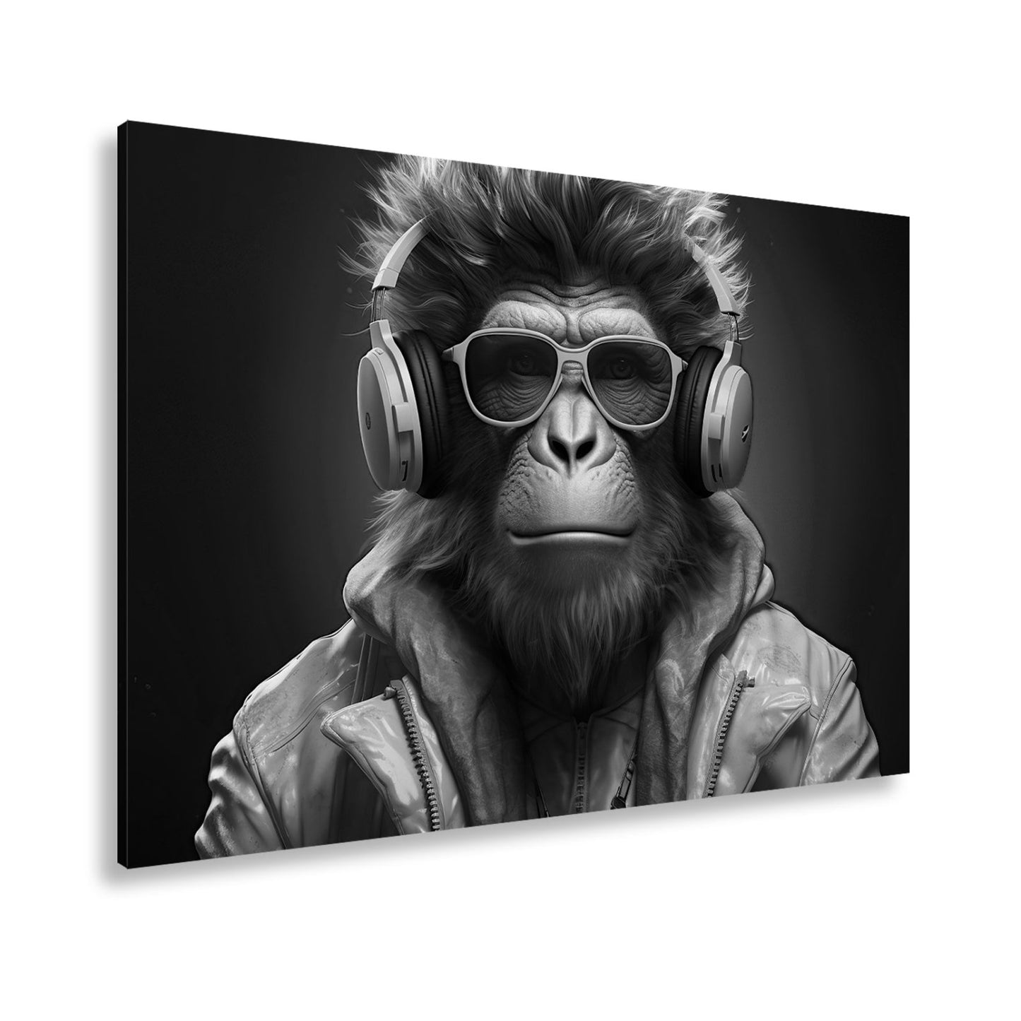 Leinwandbild Cooler Vibe – Affe mit Stil, Beats und Sonnenbrille. - deyoli