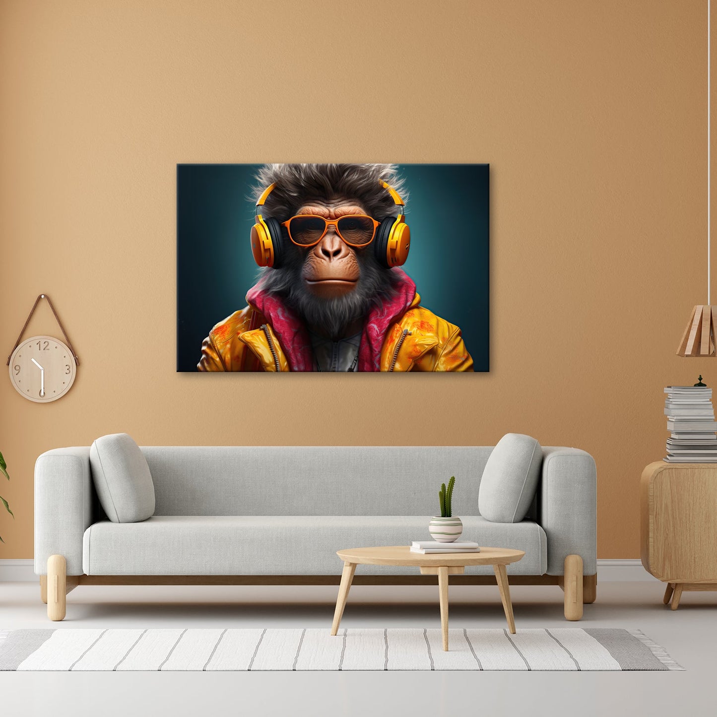 Leinwandbild Cooler Vibe – Affe mit Stil, Beats und Sonnenbrille. - deyoli