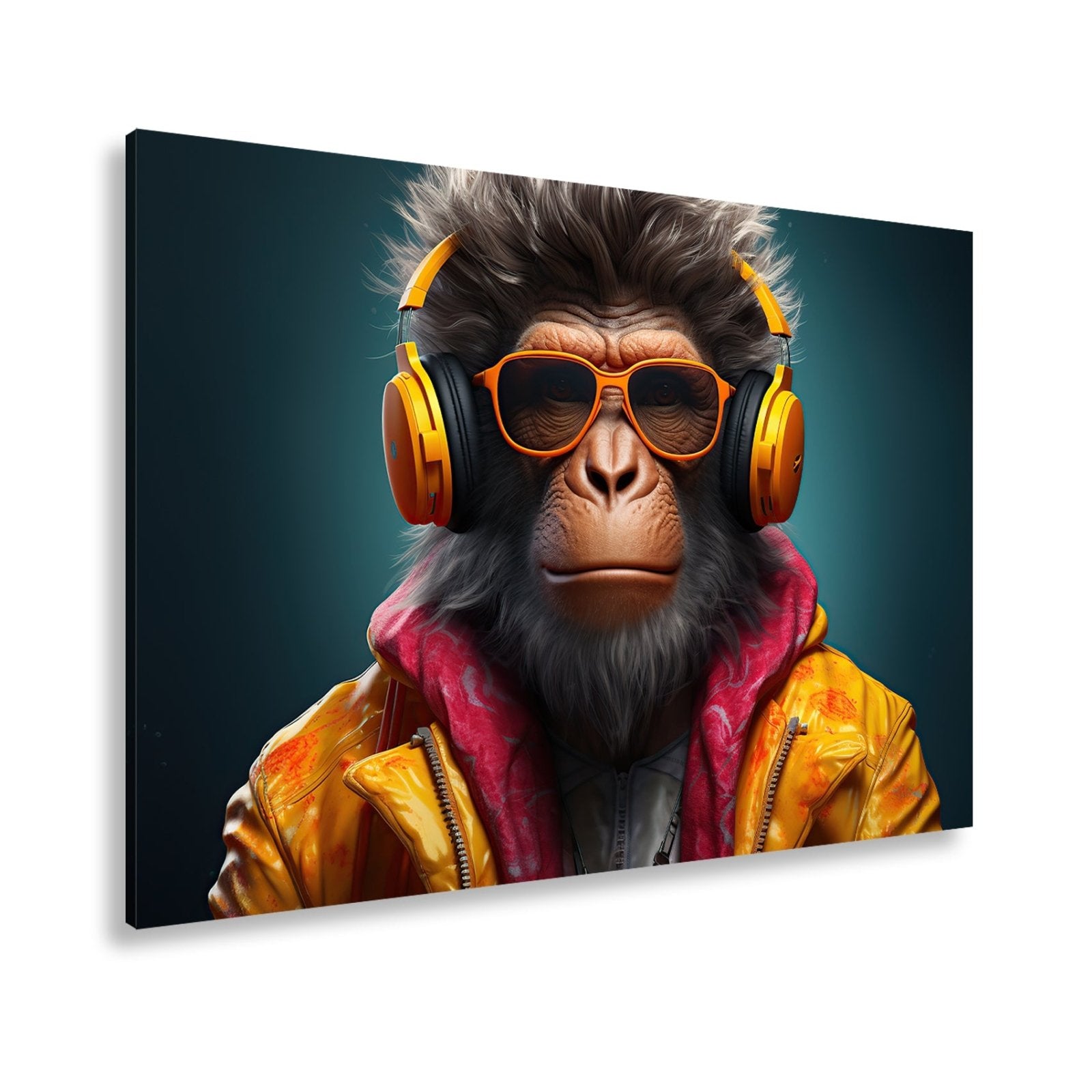 Leinwandbild Cooler Vibe – Affe mit Stil, Beats und Sonnenbrille. - deyoli