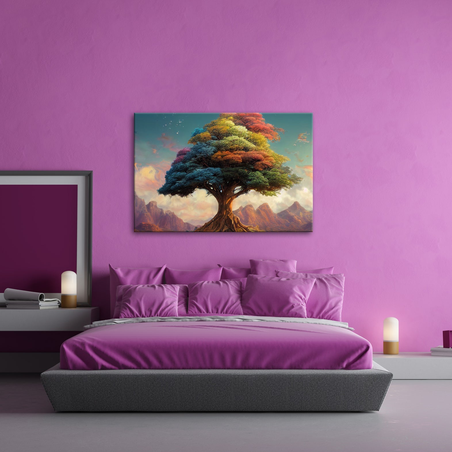 Leinwandbild Der Baum der Farben – ein Märchen aus Licht und Leben. - deyoli