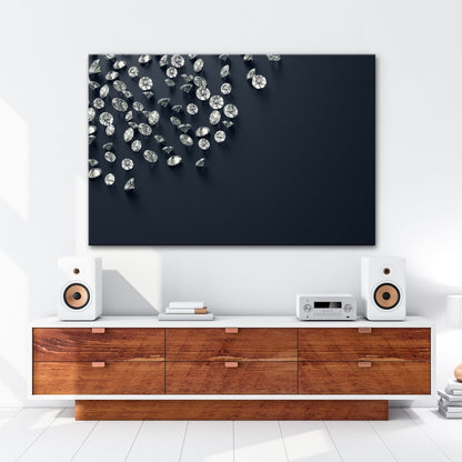 Leinwandbild Diamanten auf Samt – funkelnde Stille im Raum. - deyoli