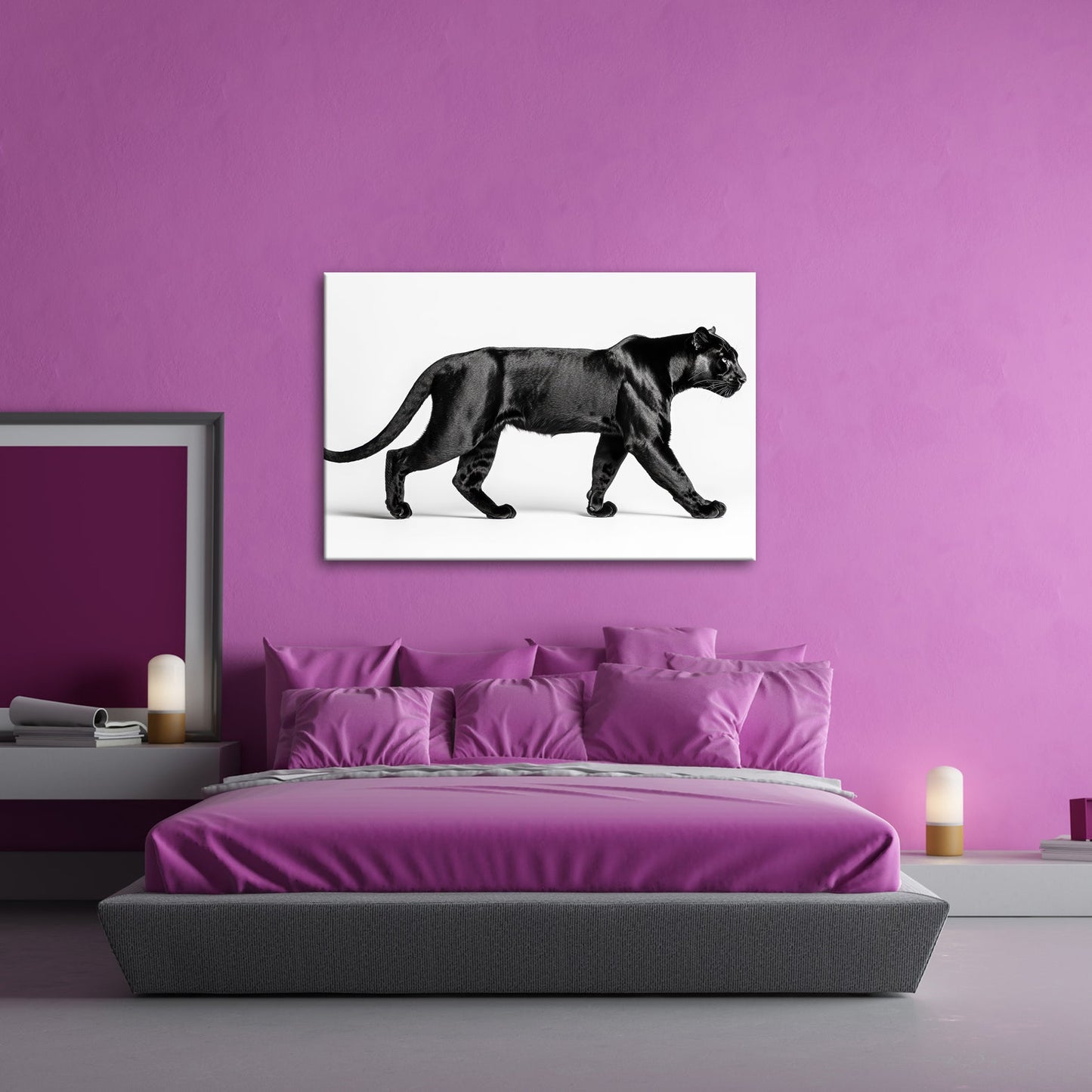 Leinwandbild Die schwarze Eleganz einer lautlosen Jägerin - deyoli
