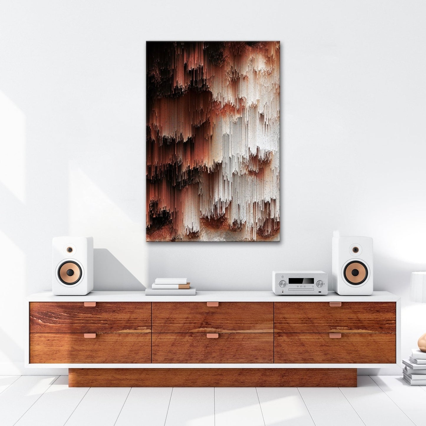 Leinwandbild Digitale Landschaft aus Farbe und Struktur XXL – Abstrakte Kunst - deyoli