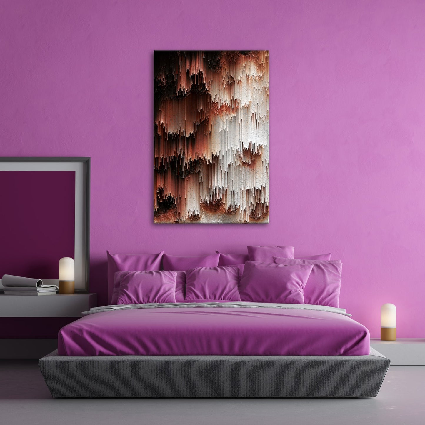 Leinwandbild Digitale Landschaft aus Farbe und Struktur XXL – Abstrakte Kunst - deyoli