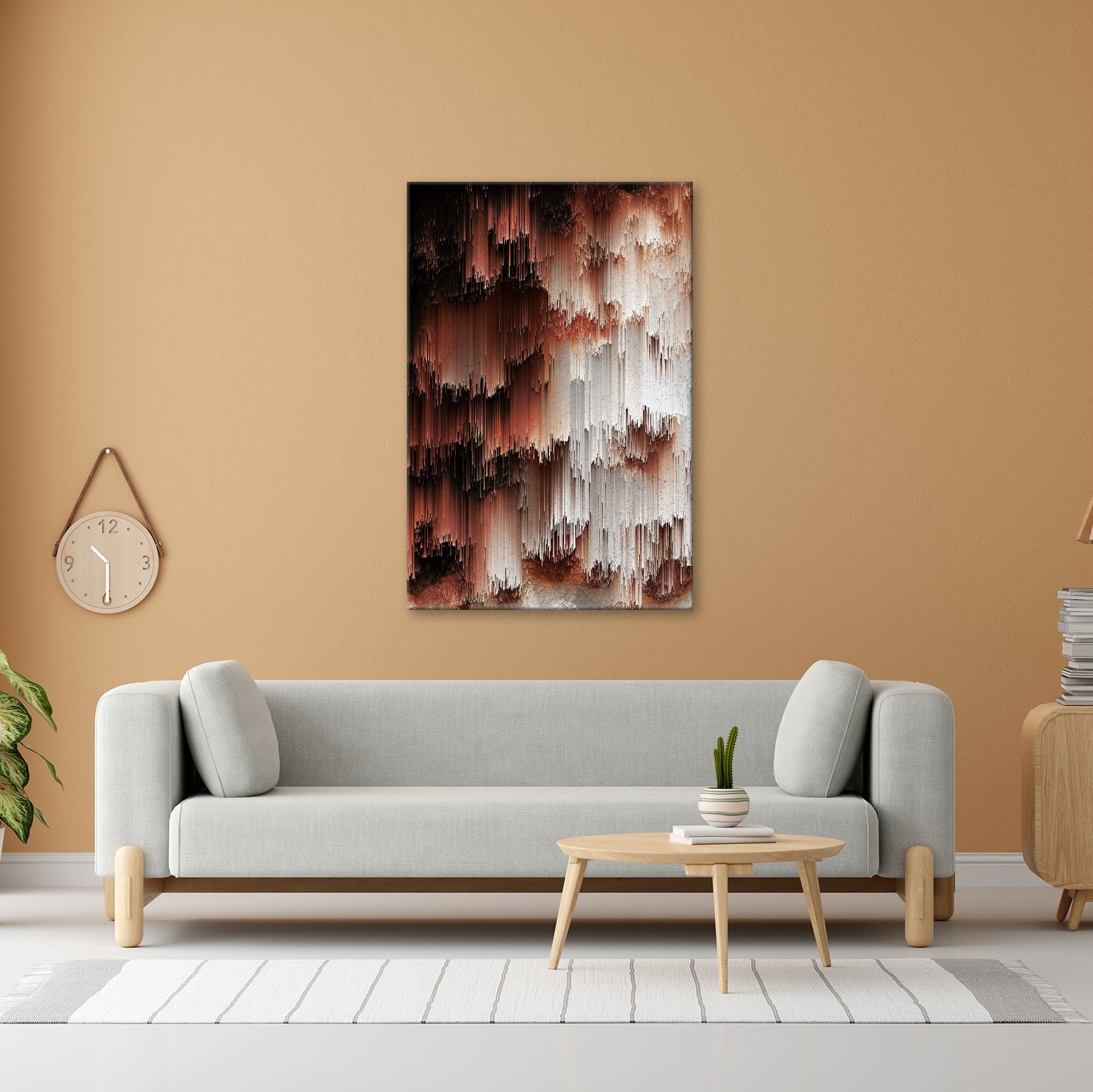 Leinwandbild Digitale Landschaft aus Farbe und Struktur XXL – Abstrakte Kunst - deyoli