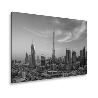 Leinwandbild Dubai XXL – Sonnige Skyline mit Burj Khalifa im Zentrum - deyoli