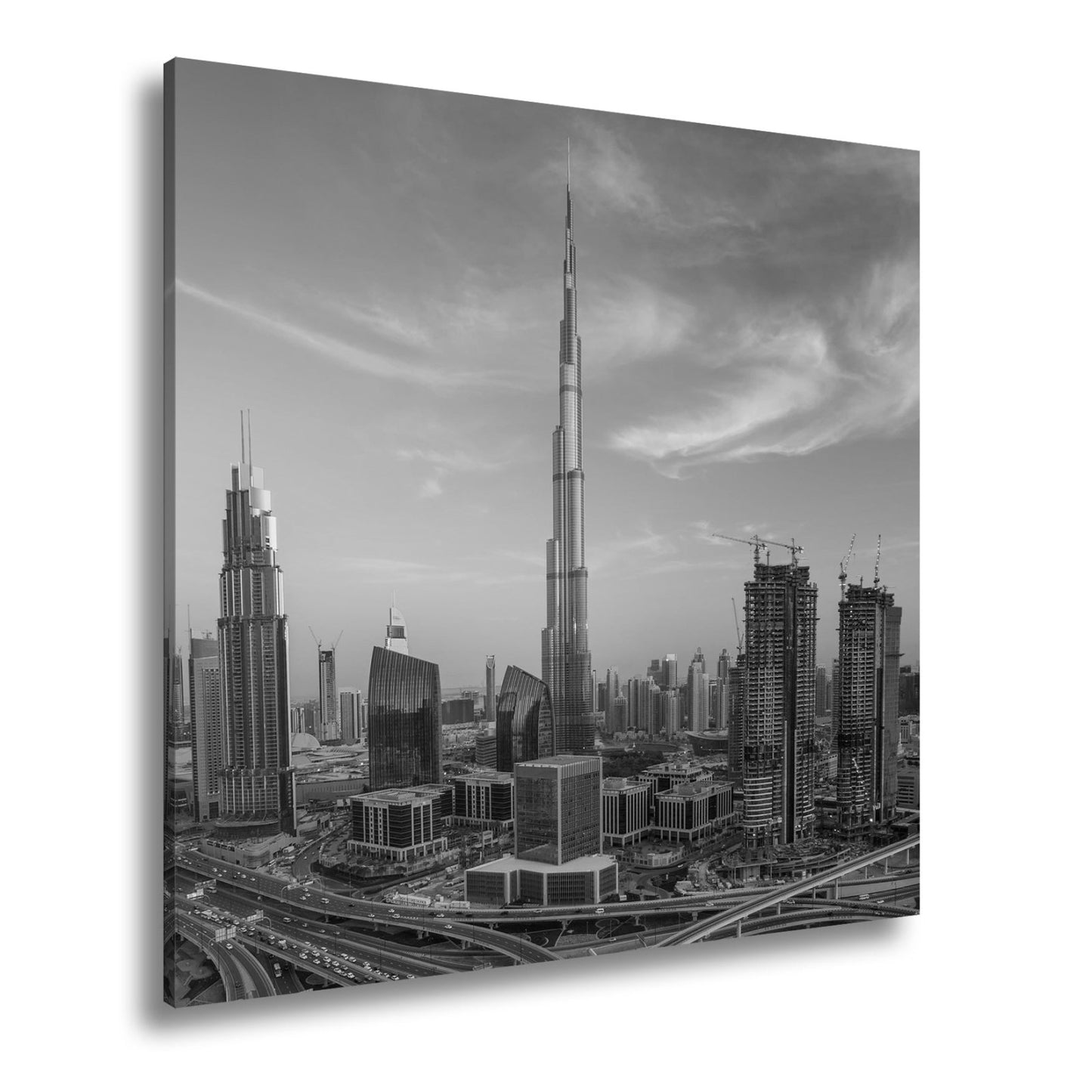 Leinwandbild Dubai XXL – Sonnige Skyline mit Burj Khalifa im Zentrum - deyoli