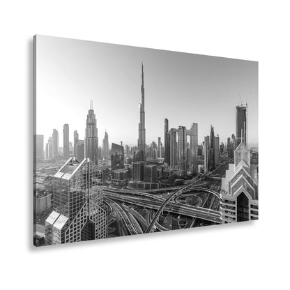 Leinwandbild Dubai XXL – Strahlende Skyline mit majestätischem Burj Khalifa - deyoli