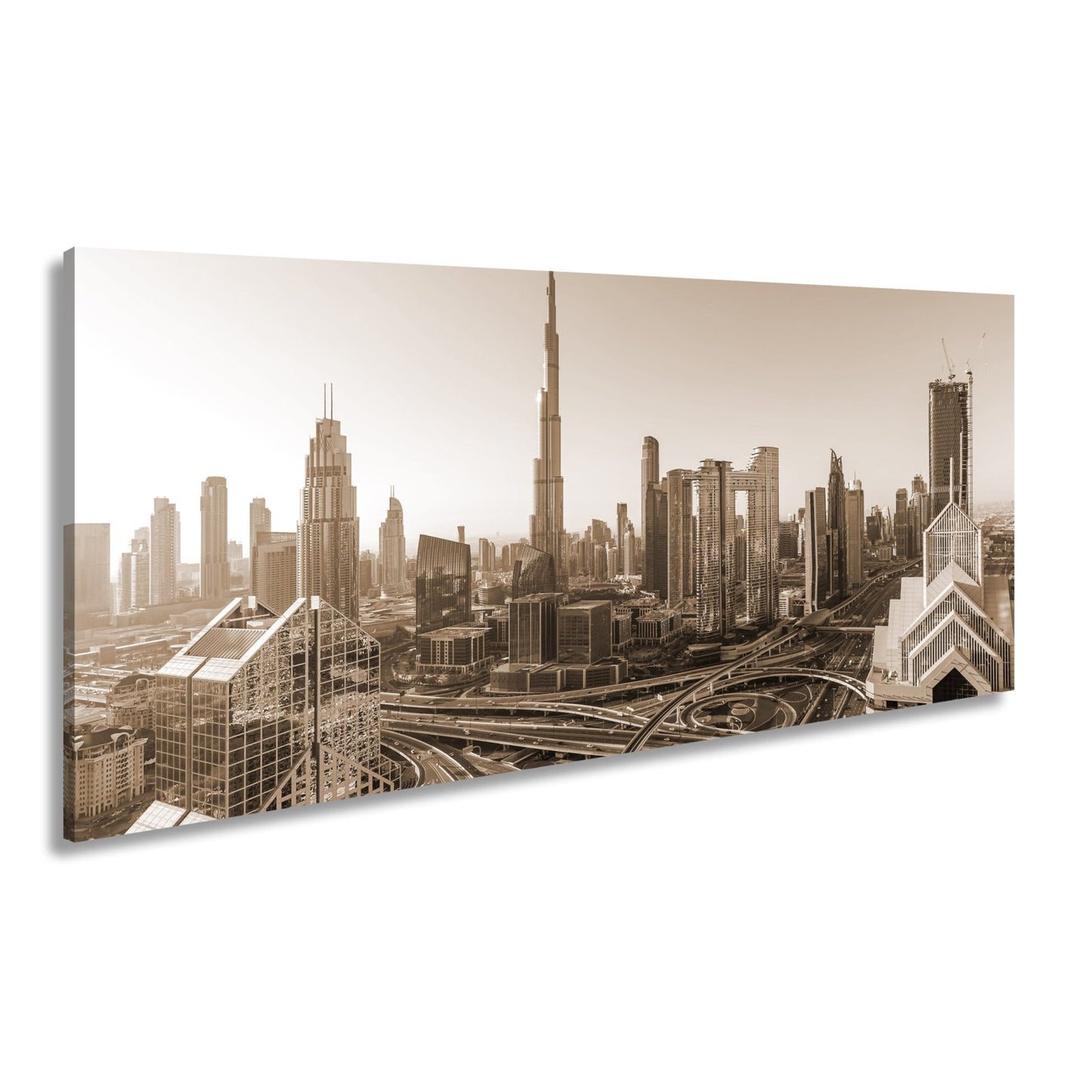 Leinwandbild Dubai XXL – Strahlende Skyline mit majestätischem Burj Khalifa - deyoli