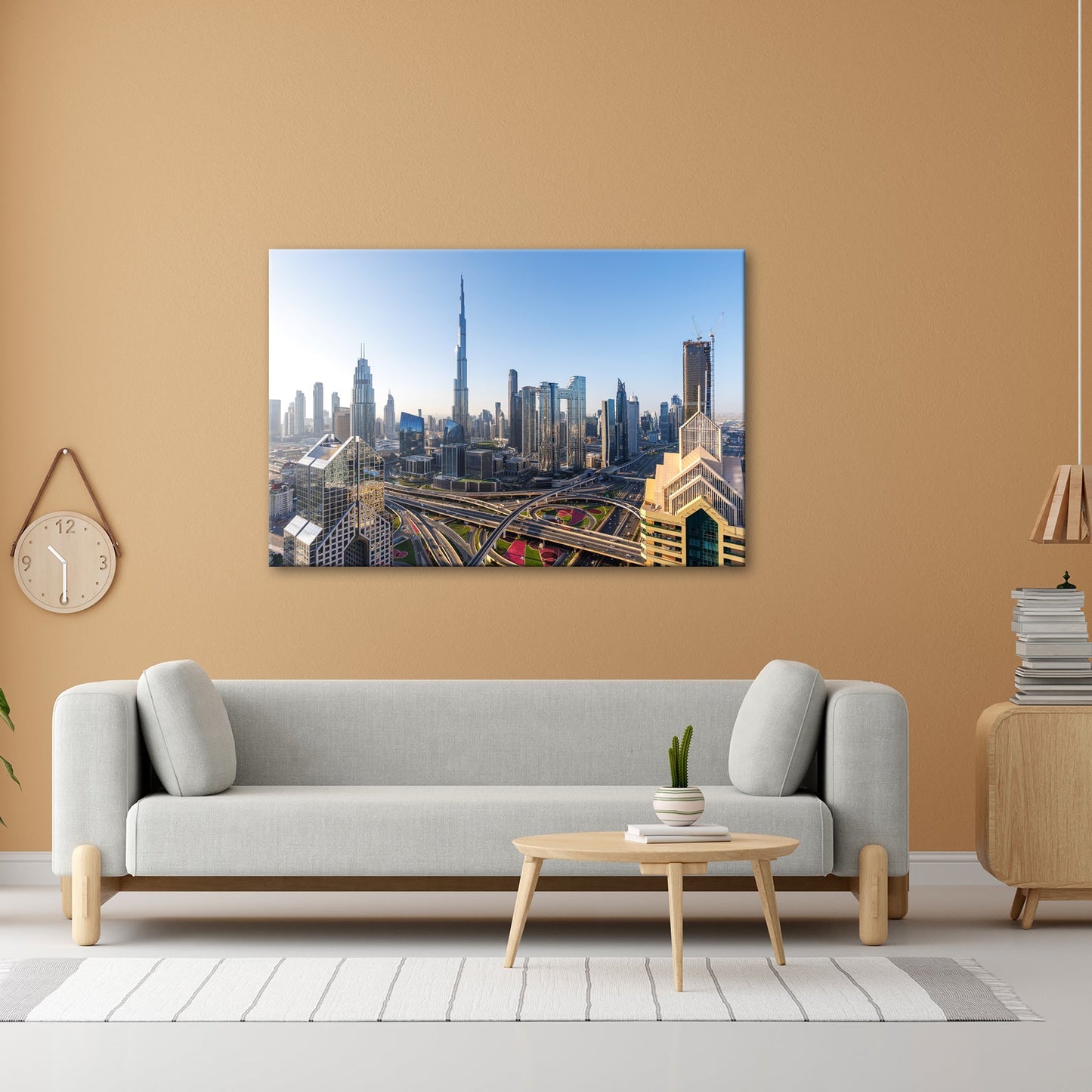 Leinwandbild Dubai XXL – Strahlende Skyline mit majestätischem Burj Khalifa - deyoli