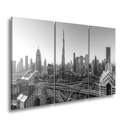 Leinwandbild Dubai XXL – Strahlende Skyline mit majestätischem Burj Khalifa - deyoli