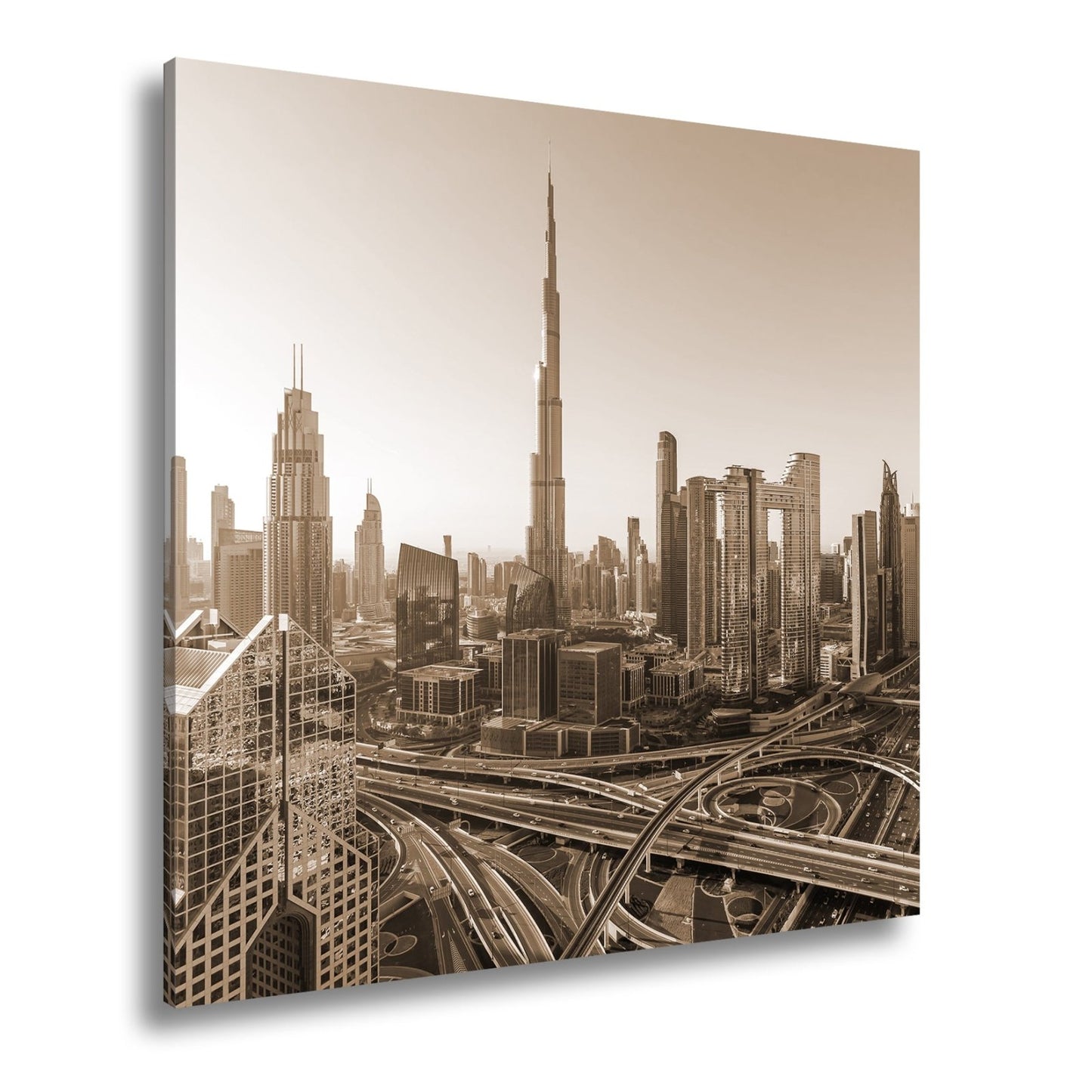 Leinwandbild Dubai XXL – Strahlende Skyline mit majestätischem Burj Khalifa - deyoli