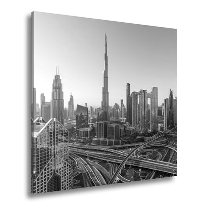 Leinwandbild Dubai XXL – Strahlende Skyline mit majestätischem Burj Khalifa - deyoli