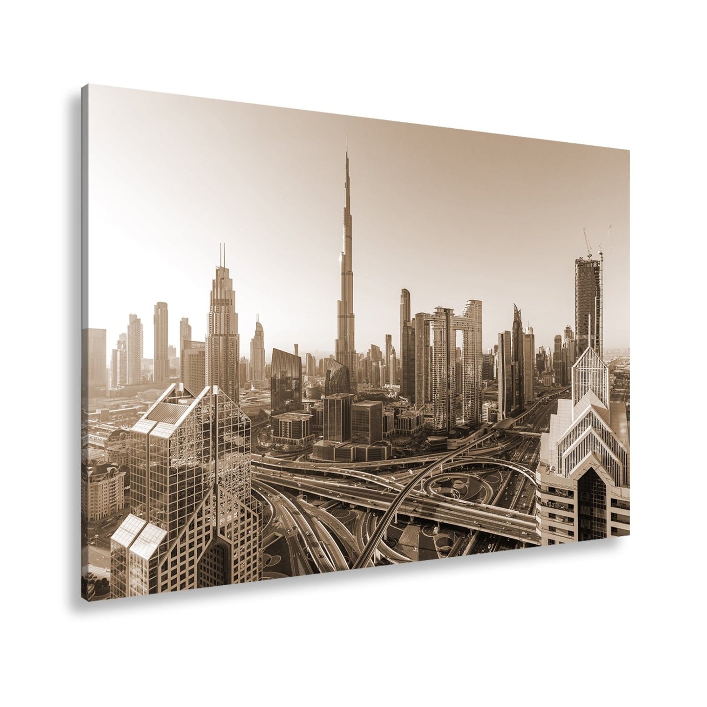 Leinwandbild Dubai XXL – Strahlende Skyline mit majestätischem Burj Khalifa - deyoli