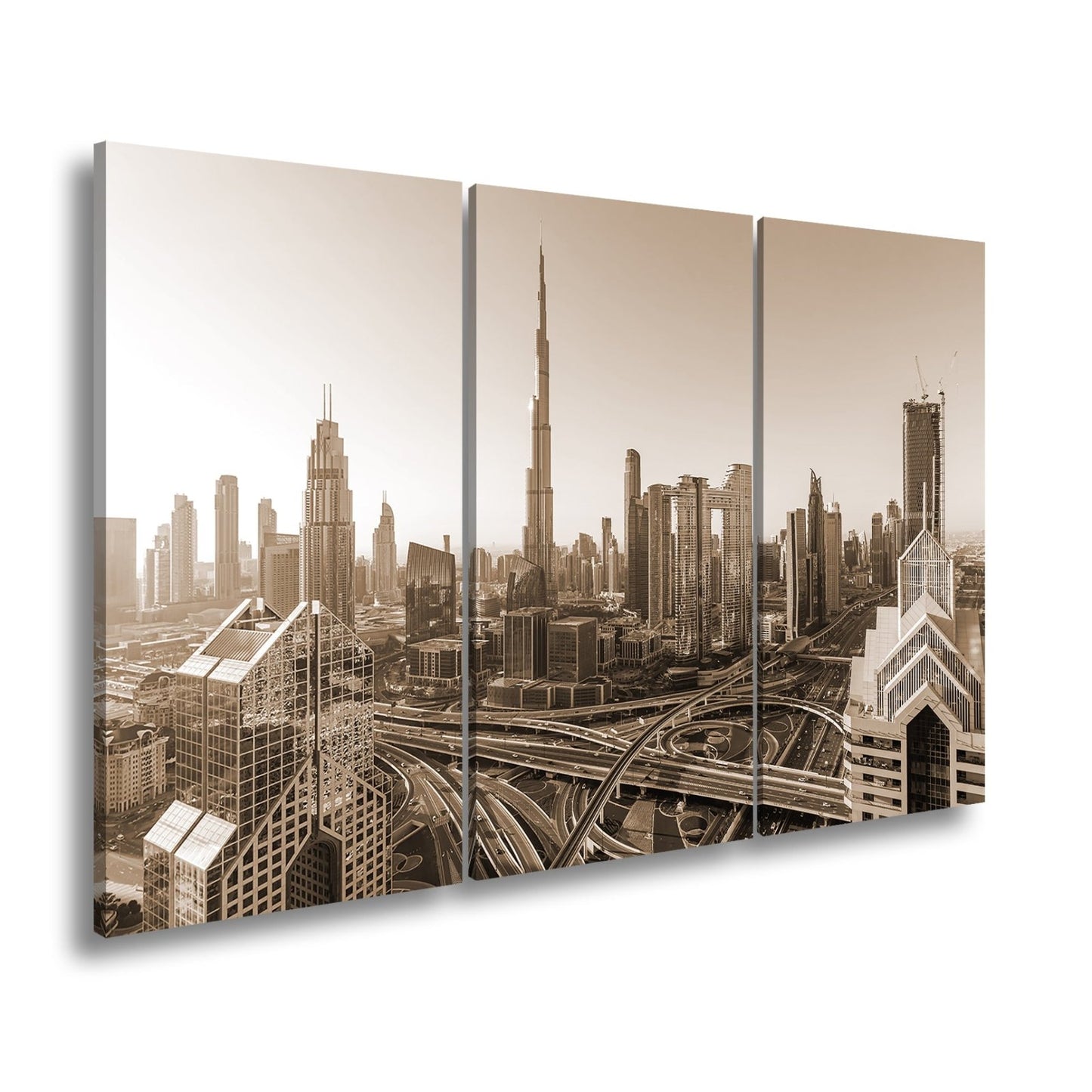 Leinwandbild Dubai XXL – Strahlende Skyline mit majestätischem Burj Khalifa - deyoli