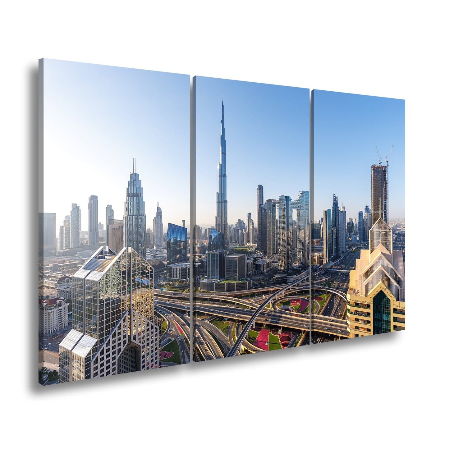 Leinwandbild Dubai XXL – Strahlende Skyline mit majestätischem Burj Khalifa - deyoli