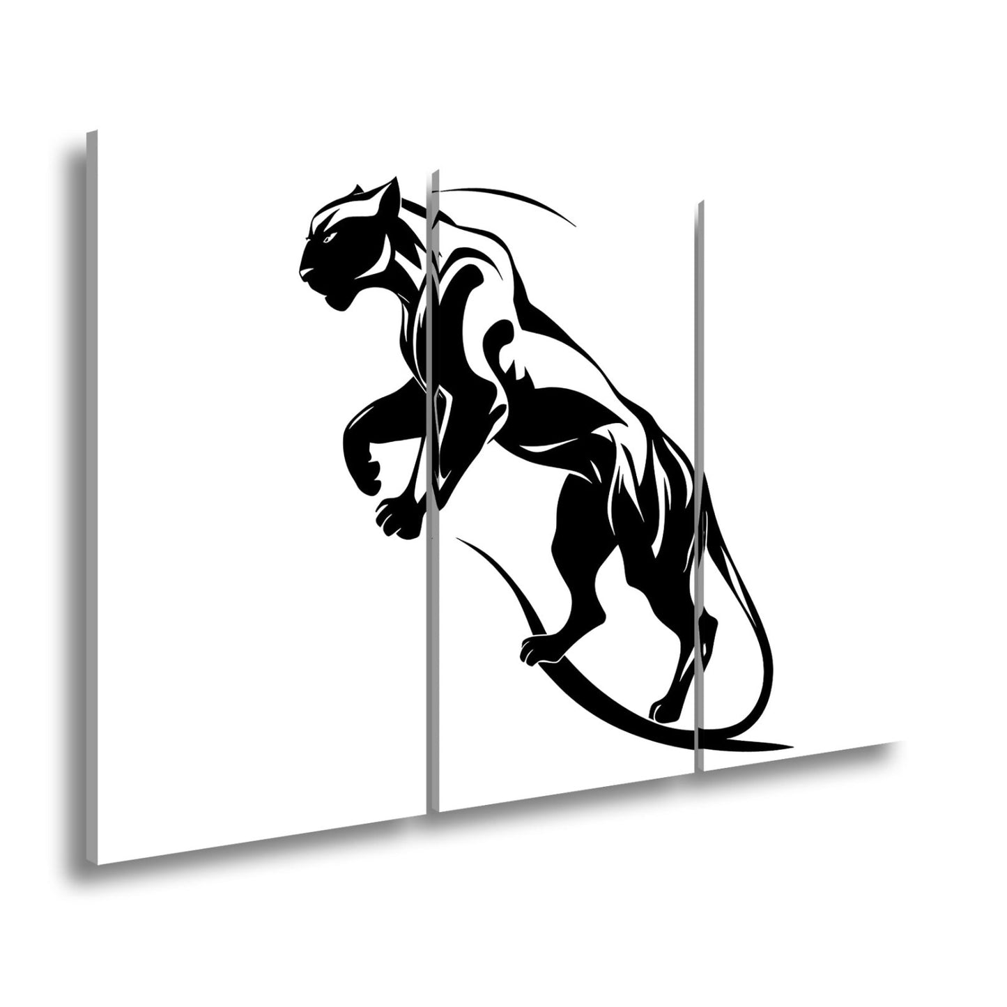 Leinwandbild Dynamische Panther - Silhouette voller Kraft und Bewegung - deyoli