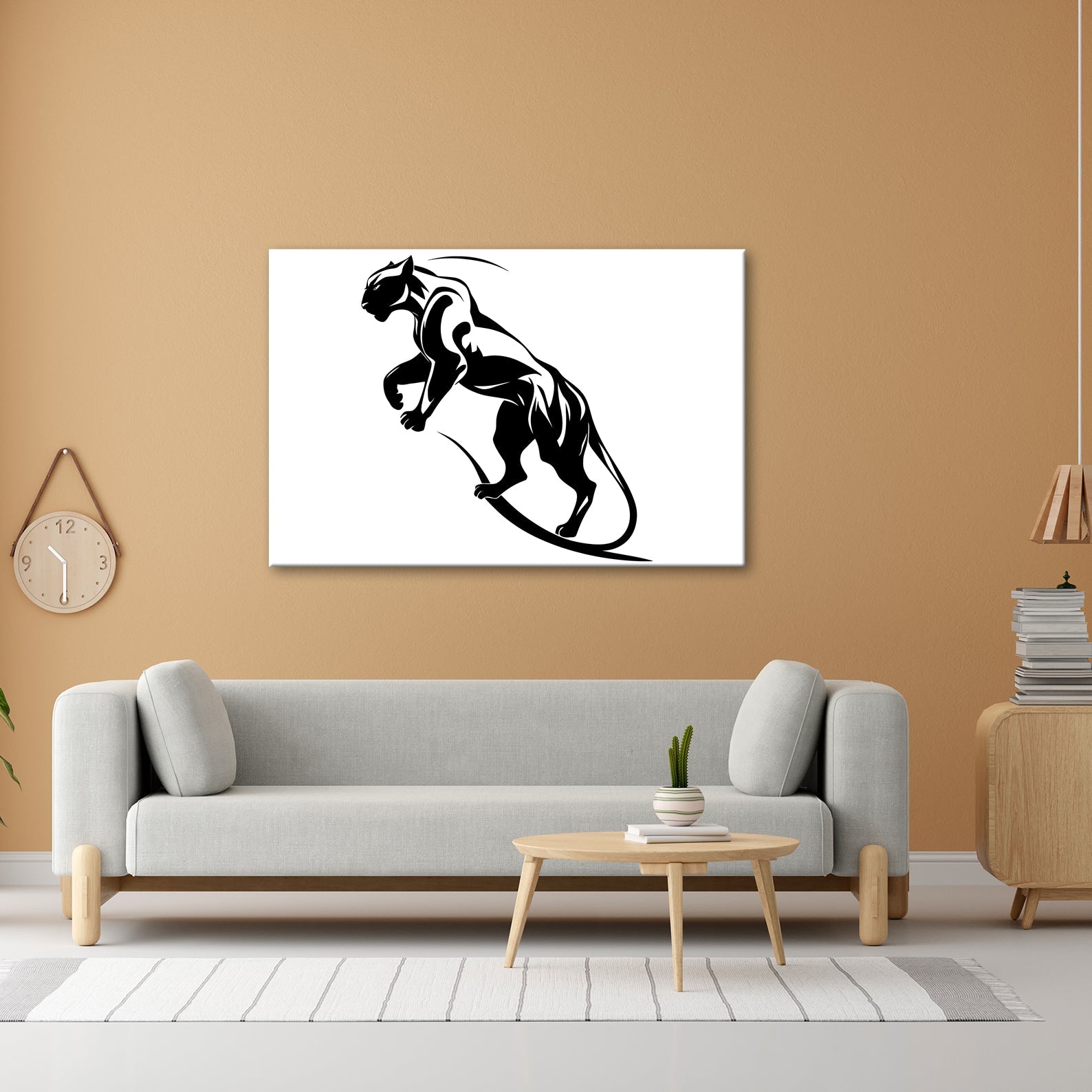 Leinwandbild Dynamische Panther - Silhouette voller Kraft und Bewegung - deyoli