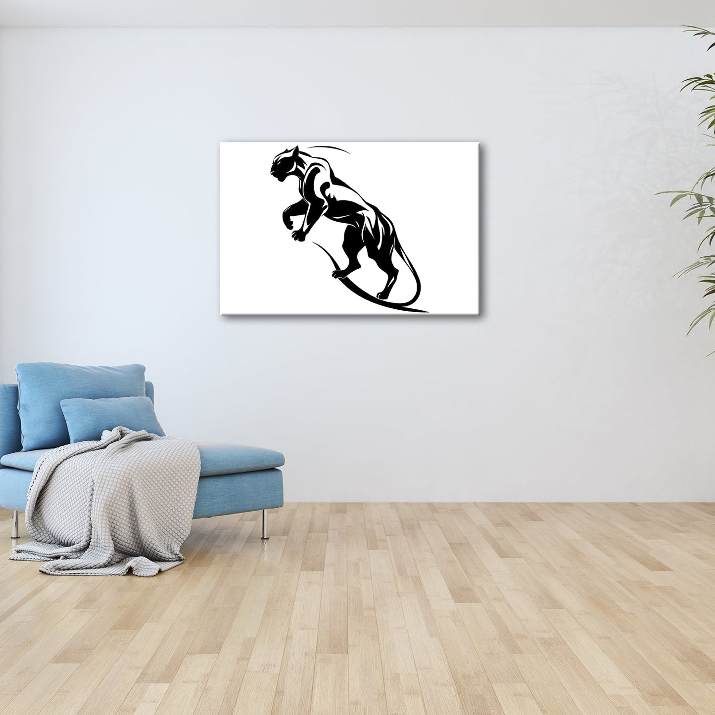 Leinwandbild Dynamische Panther - Silhouette voller Kraft und Bewegung - deyoli
