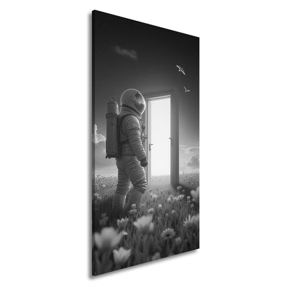 Leinwandbild Ein Astronaut betritt das Licht – Traum trifft Unendlichkeit. - deyoli