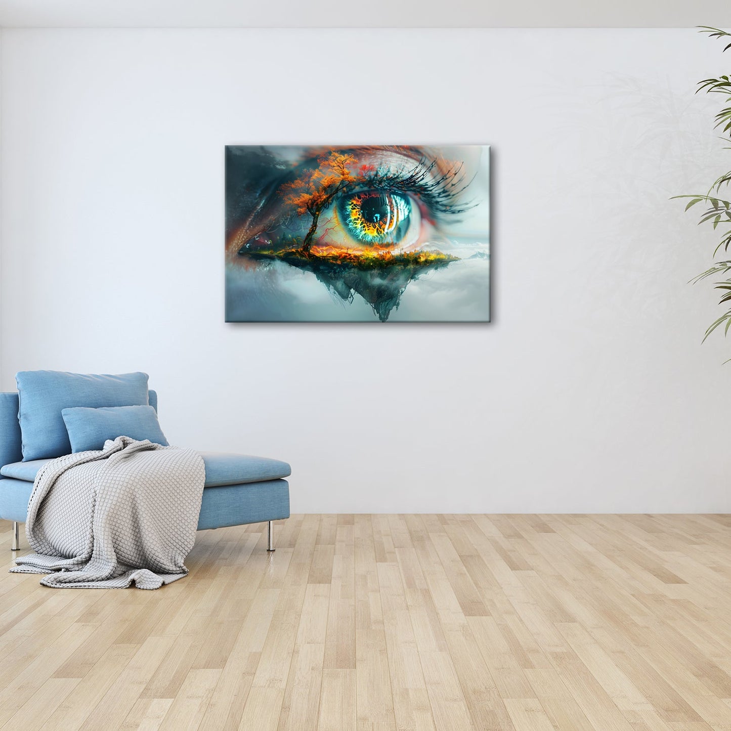 Leinwandbild Ein Auge, das Welten birgt – Vision zwischen Traum und Glut - deyoli