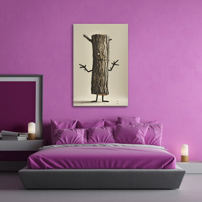 Leinwandbild Ein Baumstamm mit Charme – Natur trifft auf Humor. - deyoli