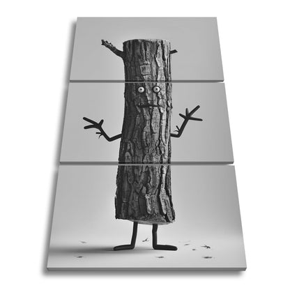Leinwandbild Ein Baumstamm mit Charme – Natur trifft auf Humor. - deyoli